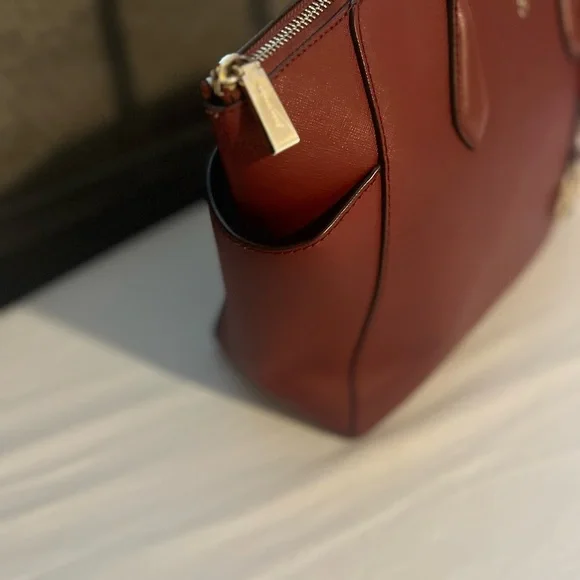 AUTHENTIC Michael Kors orange-reddish in color tote Bag. - Picture 2 of 15